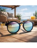 Lunettes de soleil rondes en PC entièrement personnalisées (UV400)