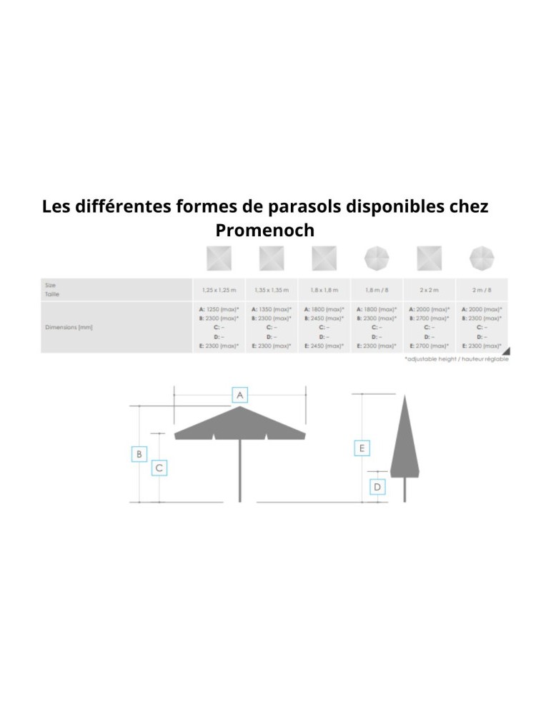 Parasol publicitaire Riviera 3x3 m personnalisé