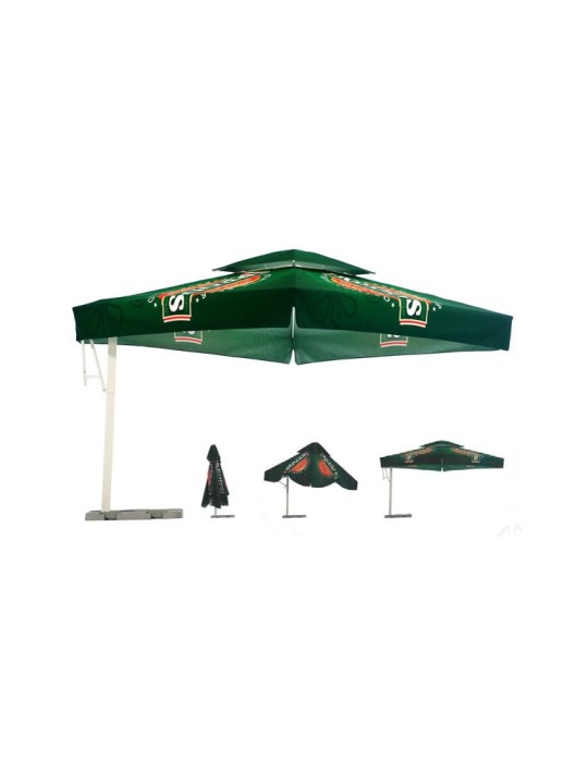Parasol publicitaire décentré 3x3 m personnalisé