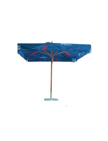 Parasol publicitaire carré en bois personnalisé
