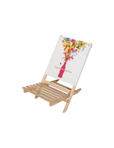 Transat publicitaire de plage en bois personnalisé