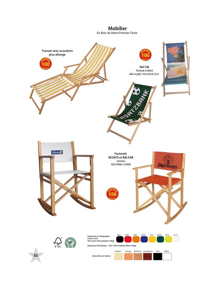 Transat publicitaire chaise réalisateur personnalisable