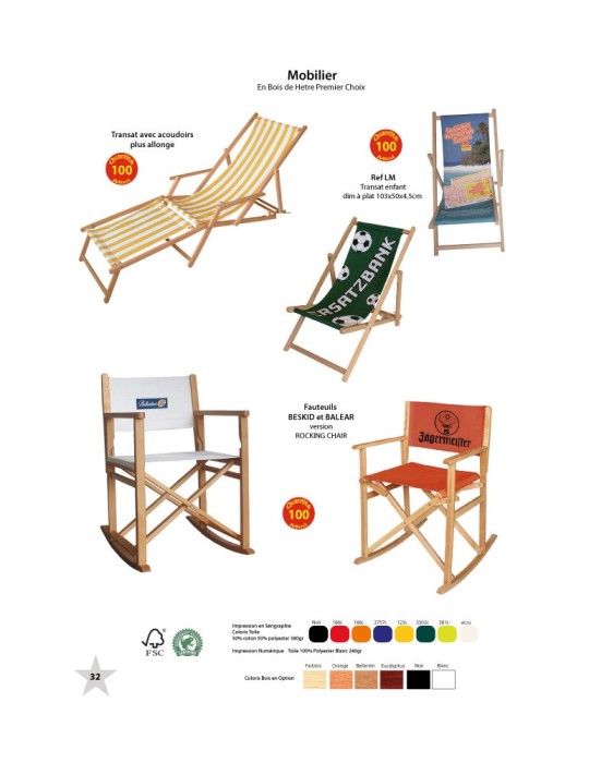 Transat publicitaire chaise réalisateur personnalisable