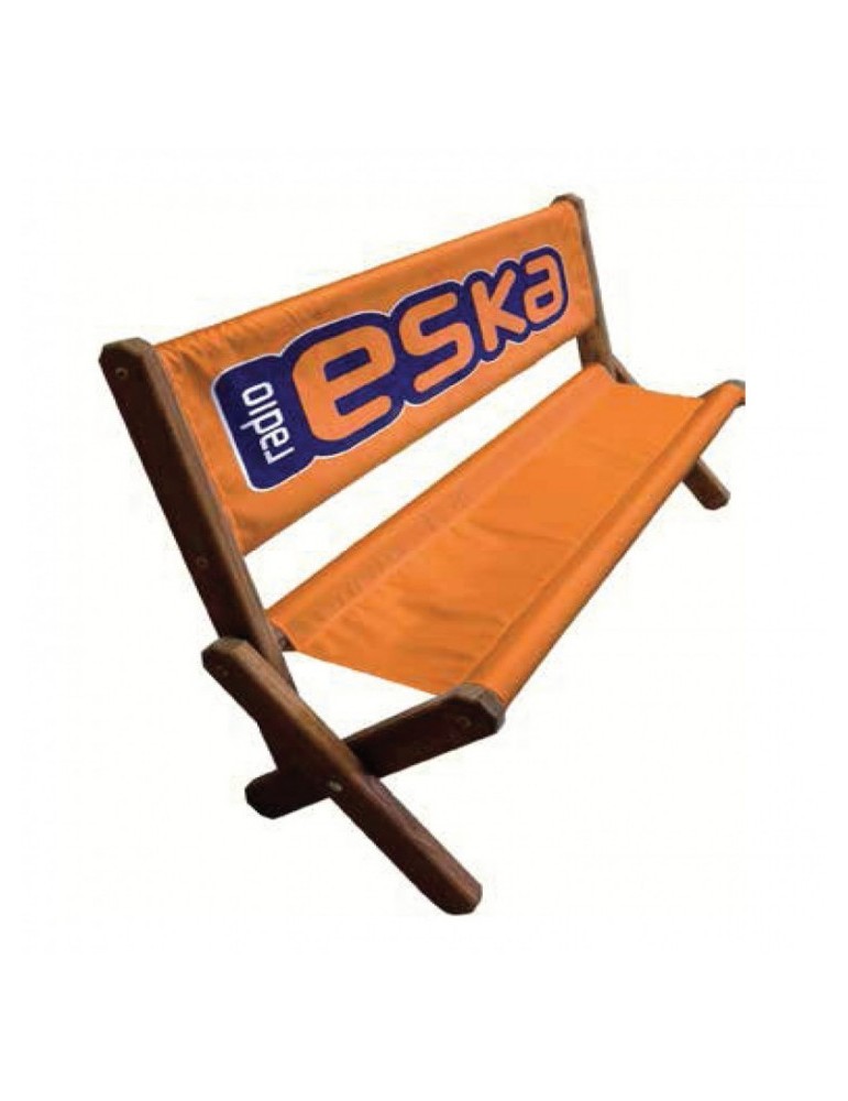 Transat publicitaire banc en bois personnalisé