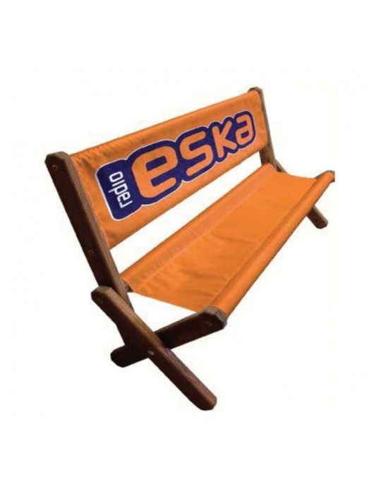Transat publicitaire banc en bois personnalisé