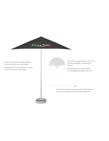 Parasol publicitaire professionnel restaurant personnalisé