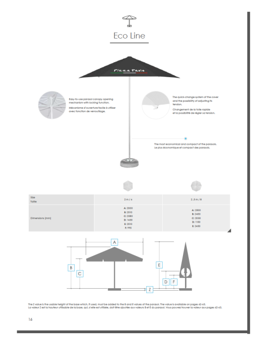 Parasol publicitaire professionnel restaurant personnalisé