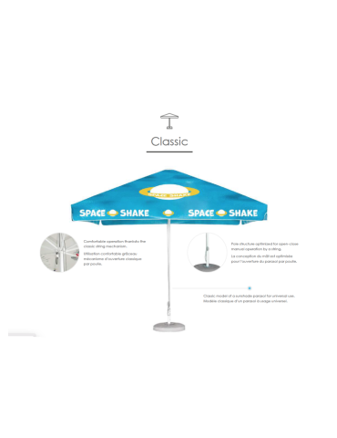 Parasol publicitaire professionnel classique personnalisé