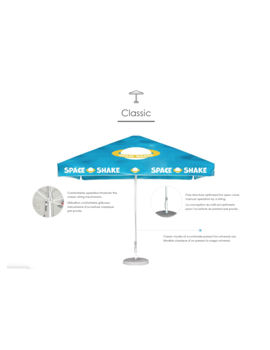 Parasol publicitaire professionnel classique personnalisé