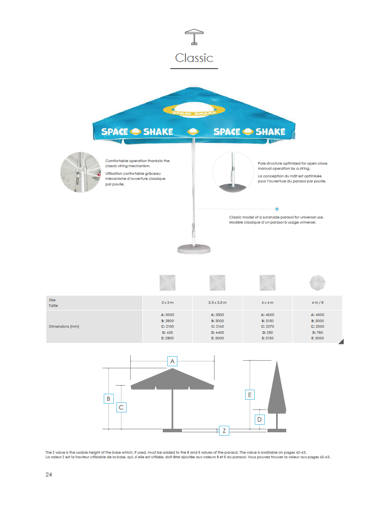 Parasol publicitaire professionnel classique personnalisé