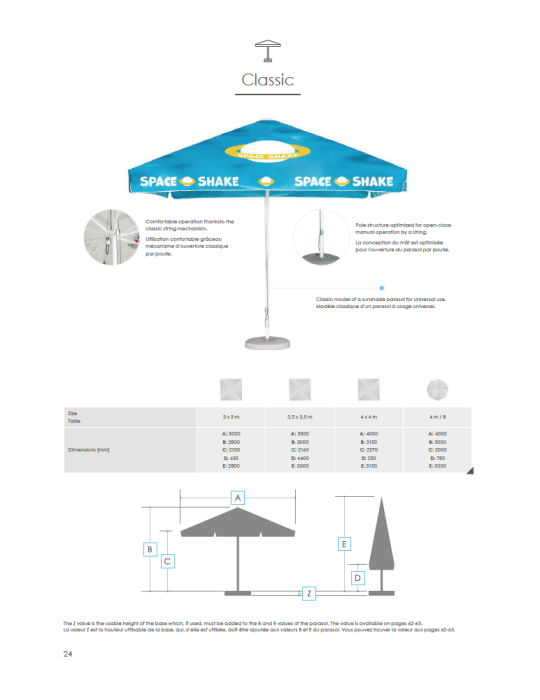 Parasol publicitaire professionnel classique personnalisé