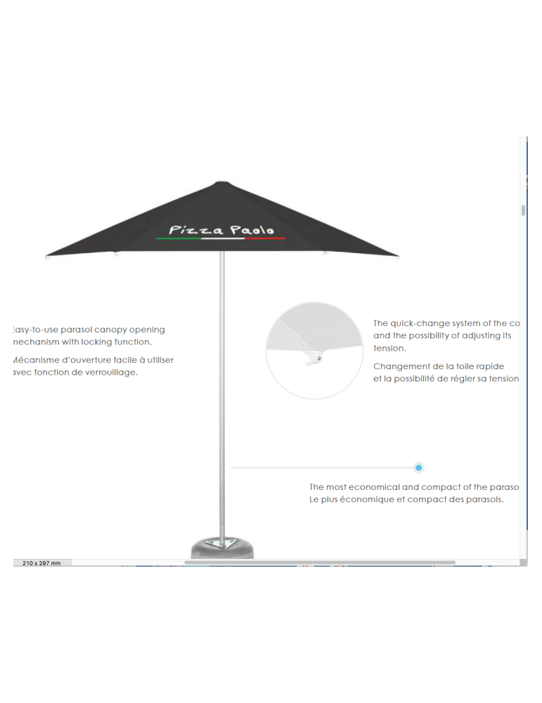 Parasol publicitaire ECO personnalisé pas cher