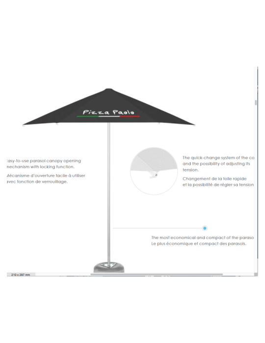 Parasol publicitaire ECO personnalisé pas cher