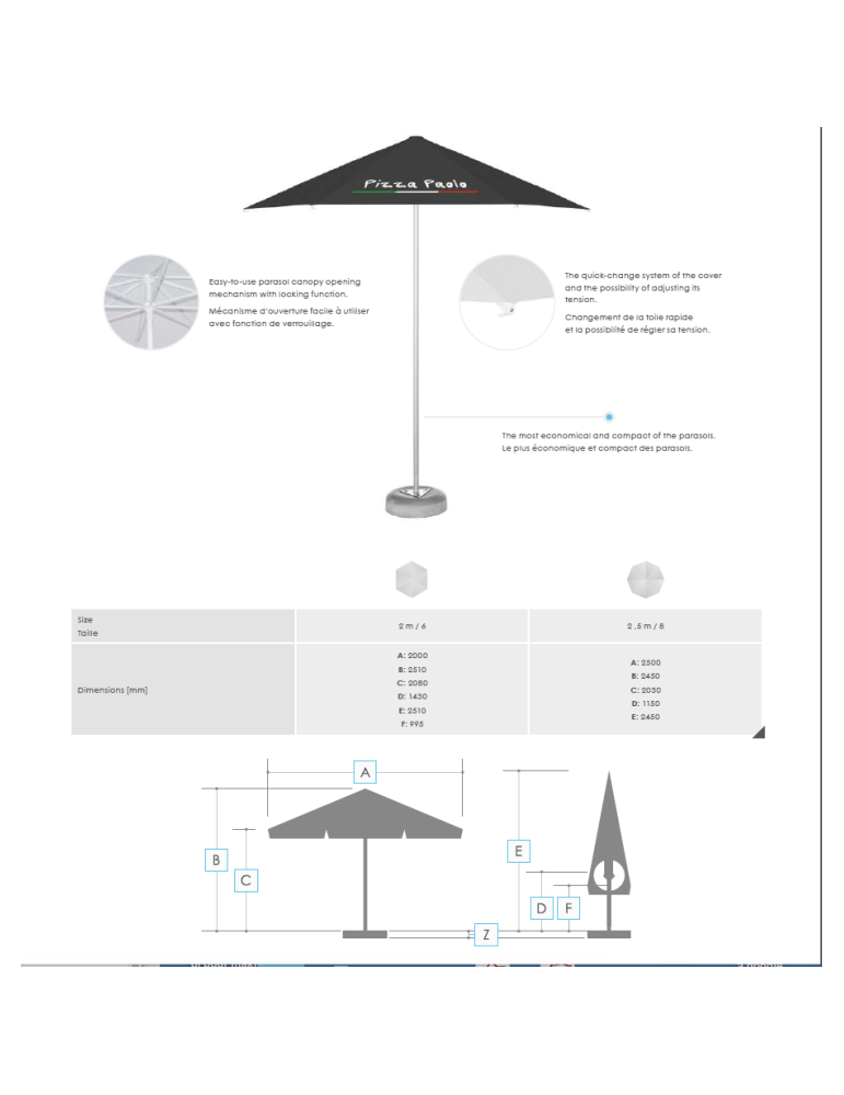 Parasol publicitaire ECO personnalisé pas cher