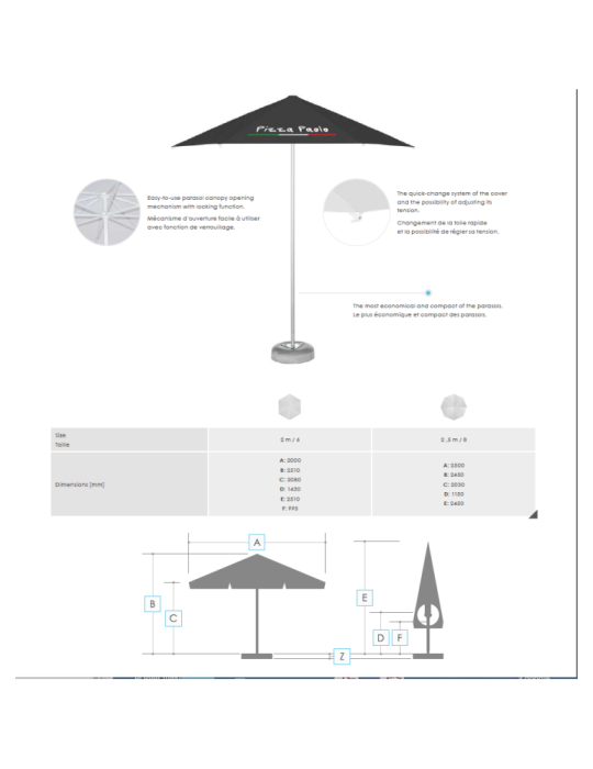 Parasol publicitaire ECO personnalisé pas cher