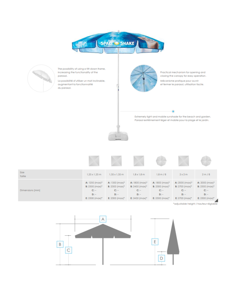 Parasol publicitaire SunShade personnalisé