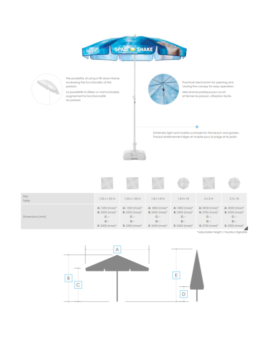 Parasol publicitaire SunShade personnalisé