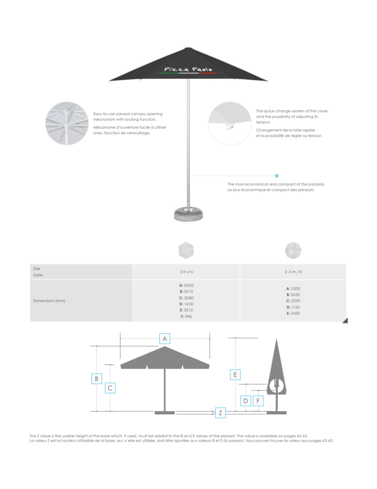 Parasol publicitaire SolarFlex personnalisé