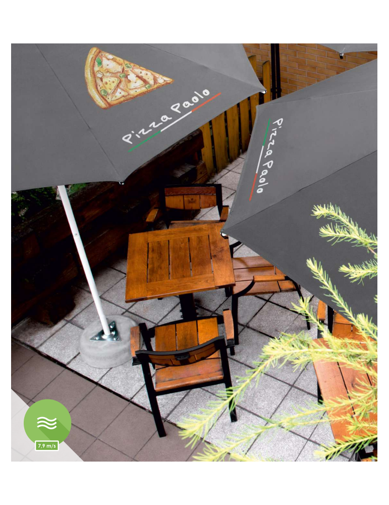 Parasol publicitaire SolarFlex personnalisé