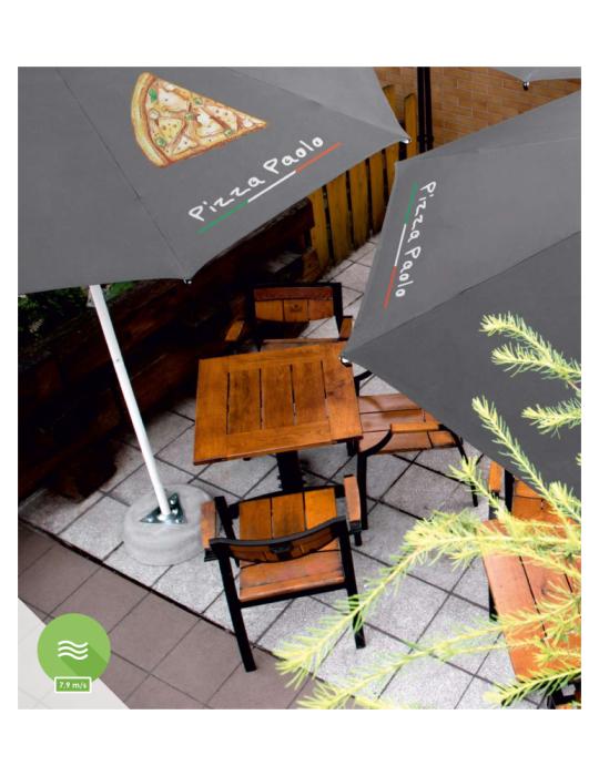 Parasol publicitaire SolarFlex personnalisé