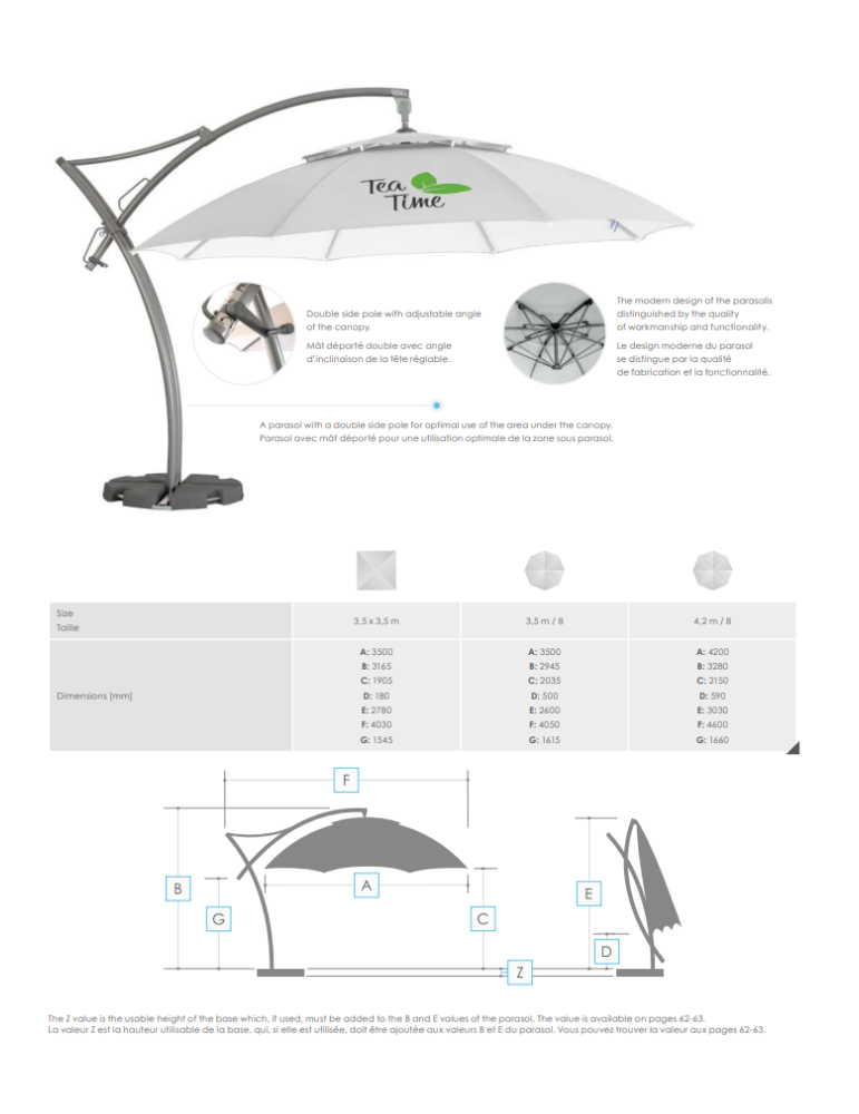 Parasol publicitaire Imperia Sun personnalisé
