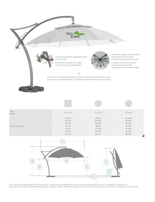 Parasol publicitaire Imperia Sun personnalisé