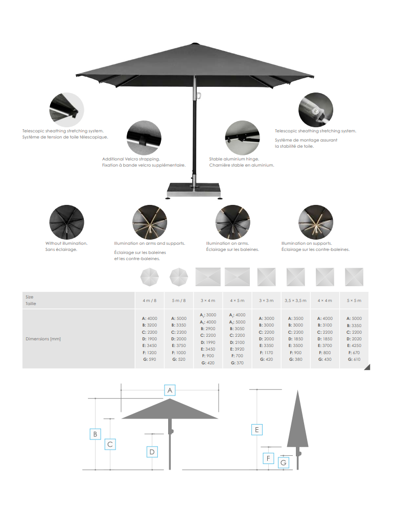 Parasol publicitaire professionnel AquaWave personnalisé