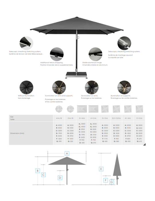 Parasol publicitaire professionnel AquaWave personnalisé