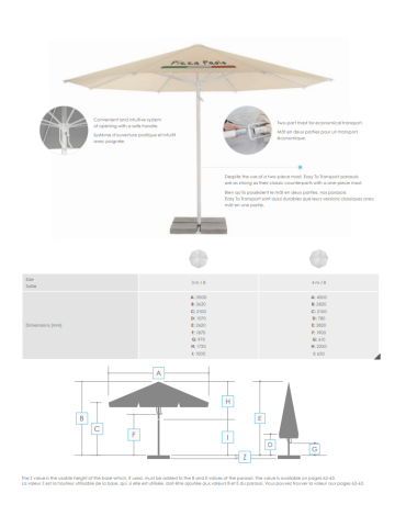 Parasol publicitaire FT pliable personnalisé 2
