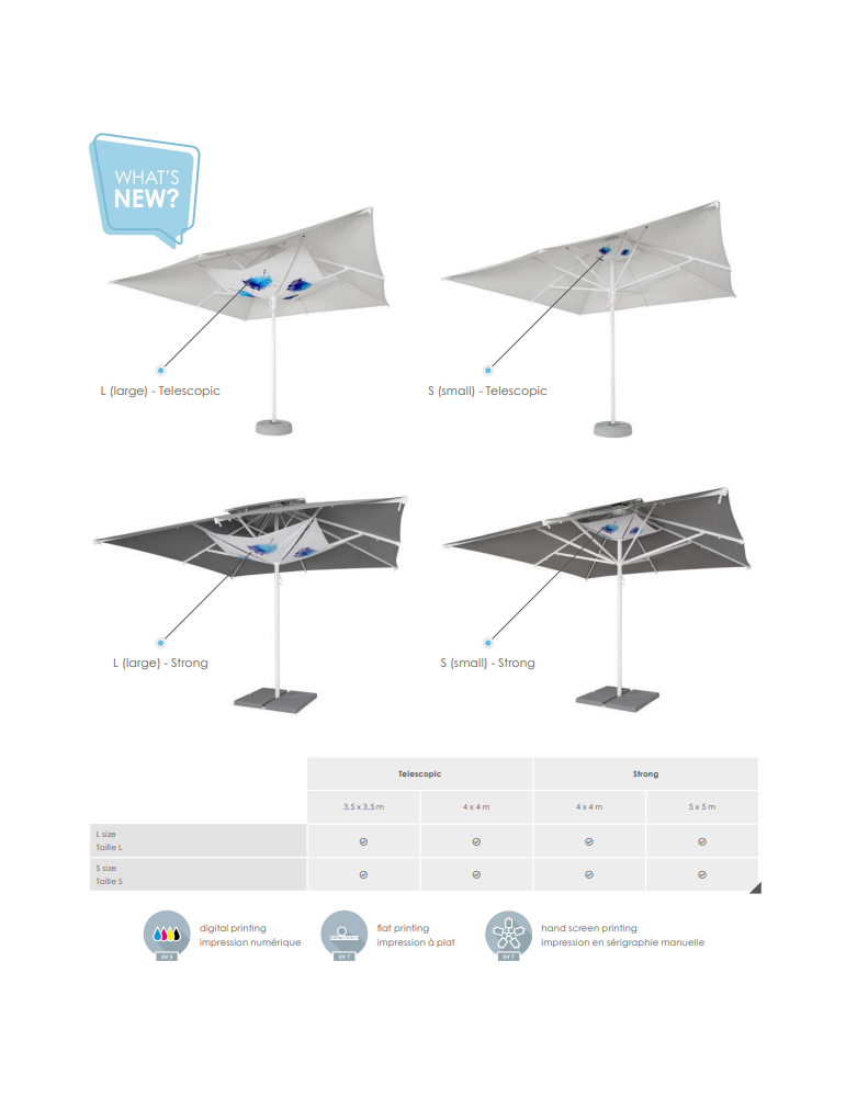 Parasol publicitaire suspendu personnalisé