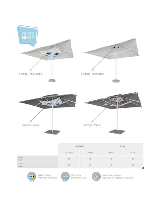 Parasol publicitaire suspendu personnalisé