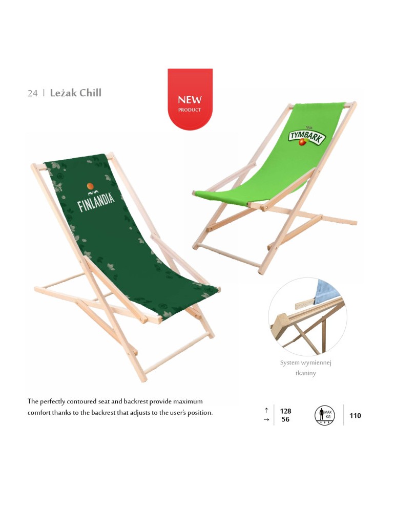 Transat publicitaire enfant sans accoudoir personnalisé