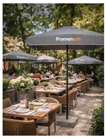 Parasol publicitaire Noble 2x2 m personnalisé 2