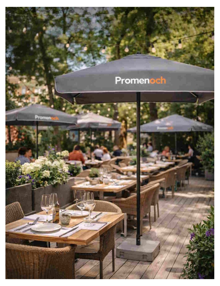 Parasol publicitaire Noble 2x2 m personnalisé