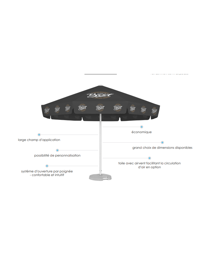 Parasol publicitaire EasyUp personnalisé