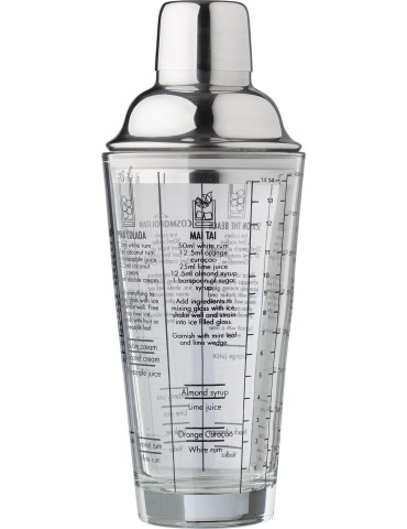 Shaker gradué en verre et en inox Adela