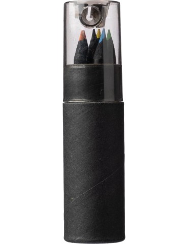 Tube en carton recyclé personnalisé de 7 crayons Beate pas cher