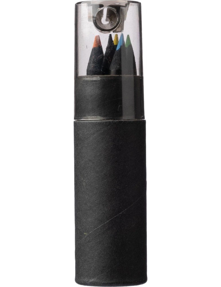Tube en carton recyclé personnalisé de 7 crayons Beate pas cher
