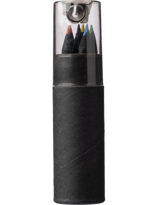 Tube en carton recyclé personnalisé de 7 crayons Beate pas cher