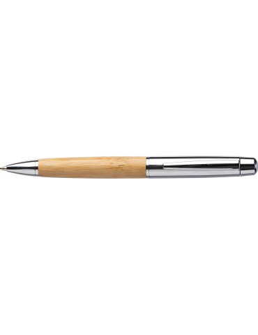 Stylo bille twist en acier inoxydable et bambou Anke 2
