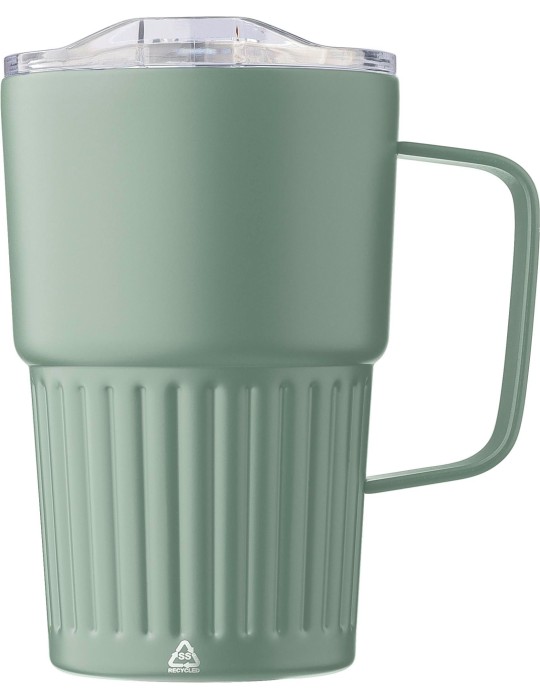 Mug nomade double paroi en acier inoxydable recyclé de 450 ml Calo
