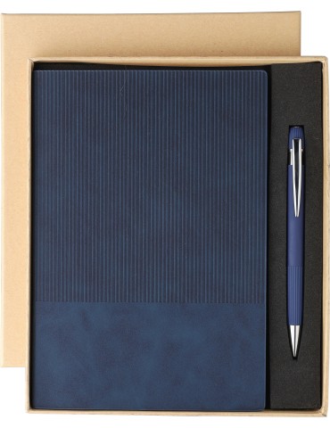Ensemble carnet A5 et stylo à bille en PU recyclé Tarek