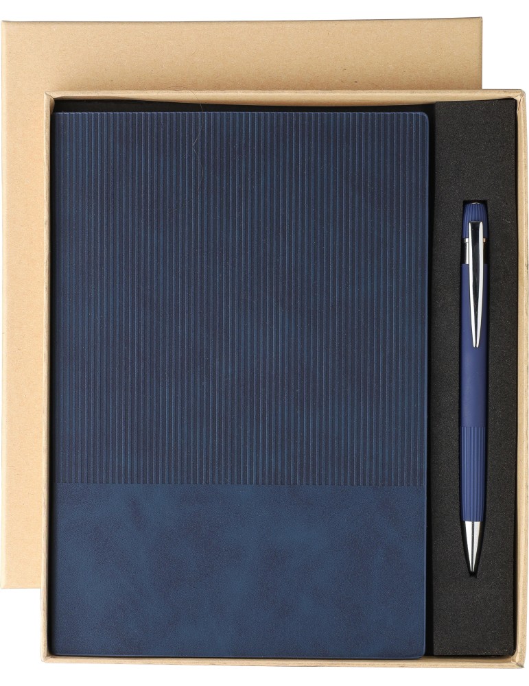 Ensemble carnet A5 et stylo à bille en PU recyclé Tarek
