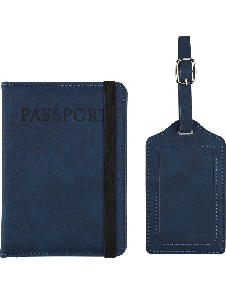 Porte-passeport et étiquette de bagage en PU recyclé Zani
