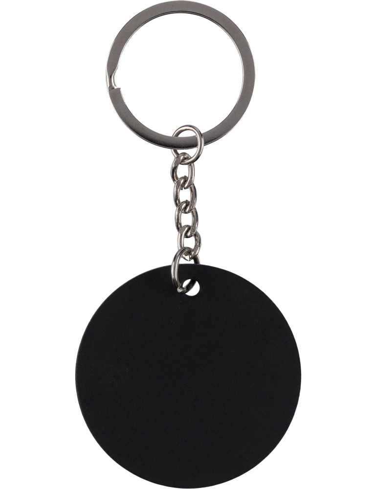 Porte-clés rond en acier inoxydable recyclé Risa