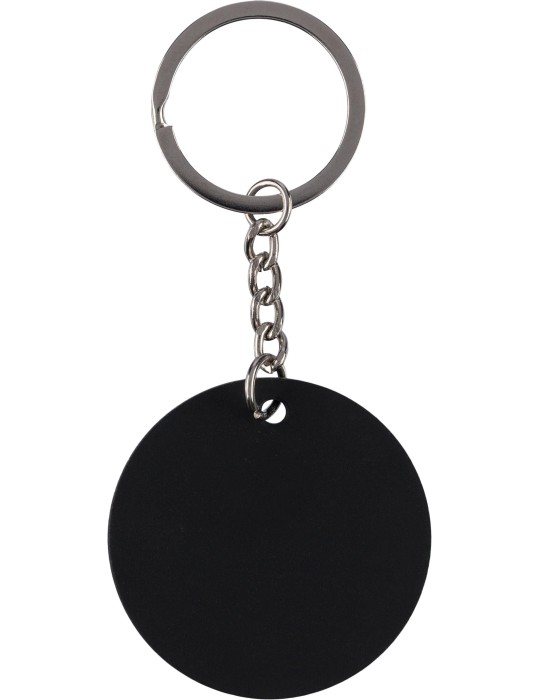 Porte-clés rond en acier inoxydable recyclé Risa