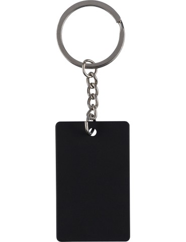 Porte-clés rectangulaire en acier inoxydable recyclé Jax