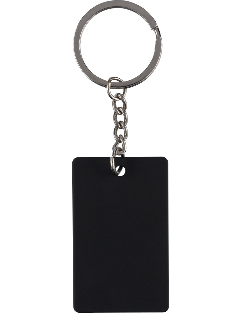 Porte-clés rectangulaire en acier inoxydable recyclé Jax