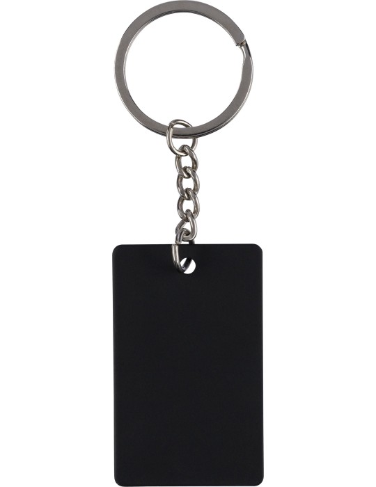 Porte-clés rectangulaire en acier inoxydable recyclé Jax