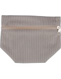 Trousse à maquillage zippée en velours côtelé Tia